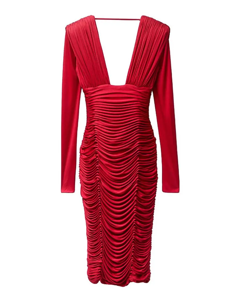 Versace Knielanges Kleid - Rot Rot