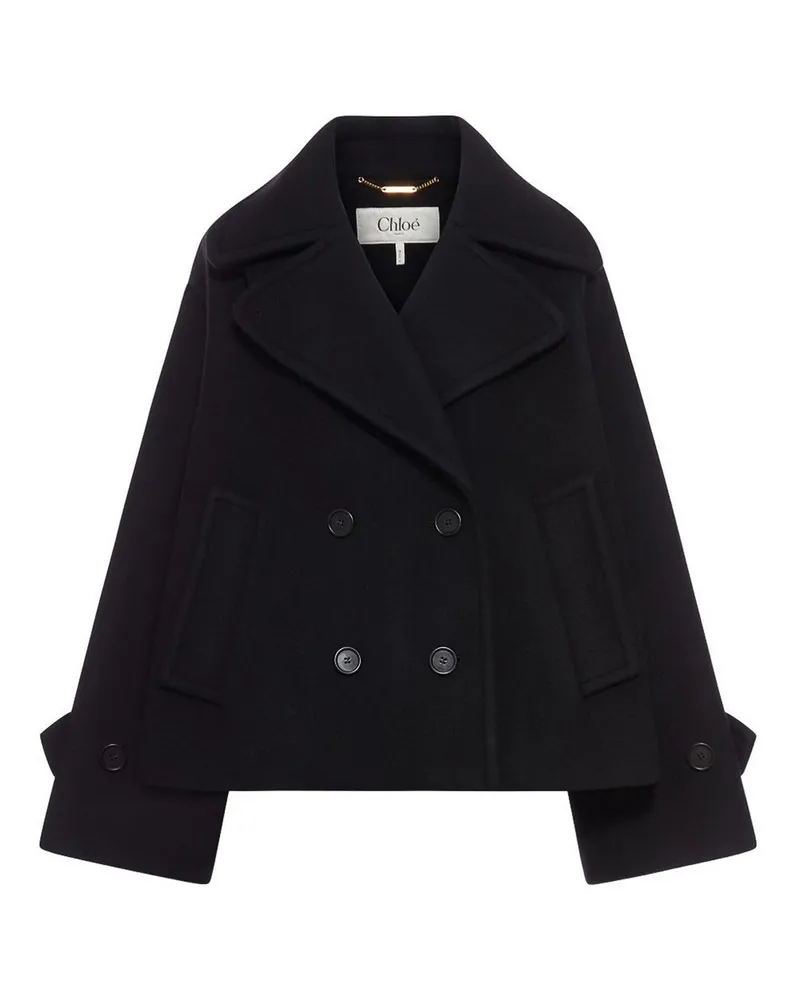 Chloé Kurzer Mantel - Schwarz Schwarz
