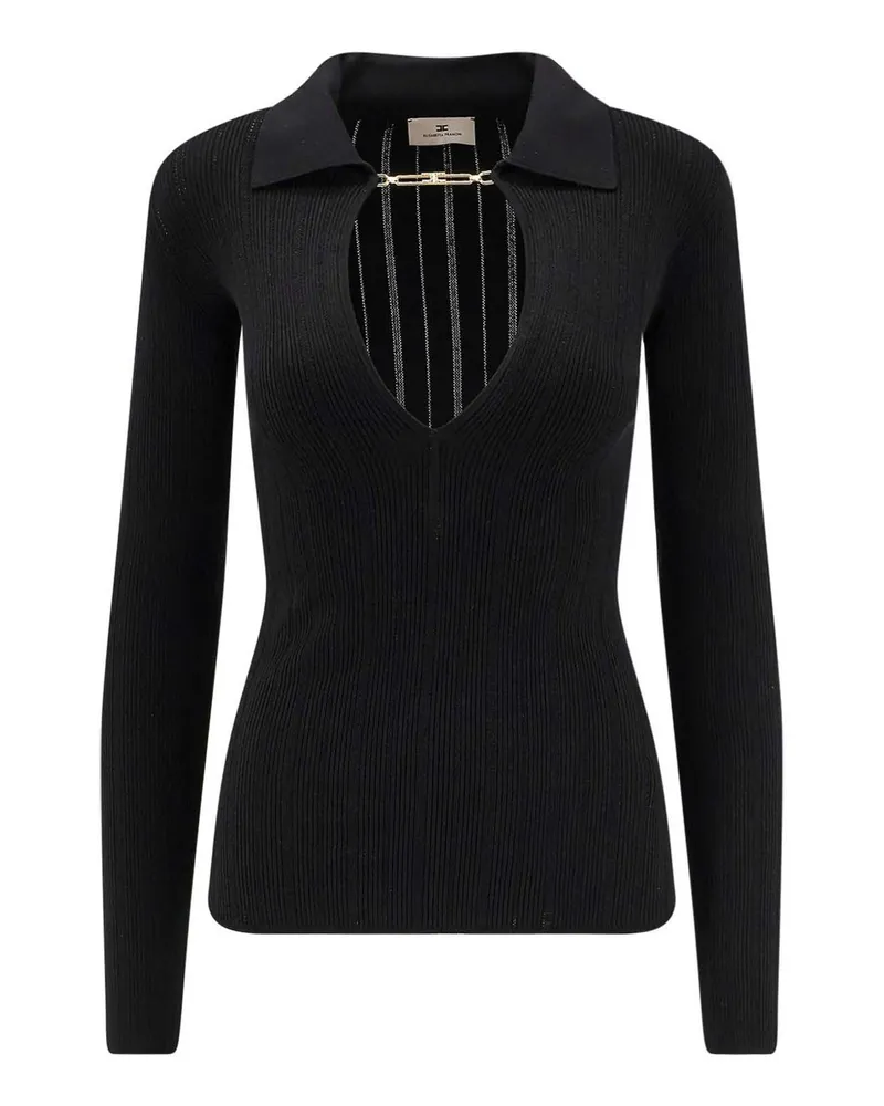 Elisabetta Franchi U-Boot-Pullover - Schwarz Schwarz