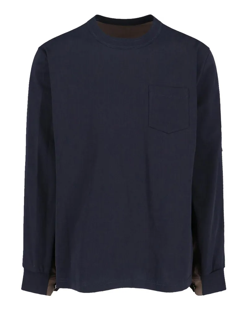 Sacai Rundhalspullover - Blau Blau