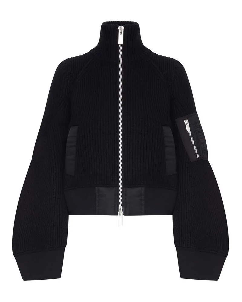 Sacai Rollkragenpullover - Schwarz Schwarz