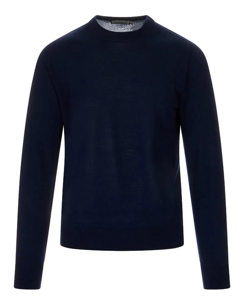 Canali Rundhalspullover - Blau Blau