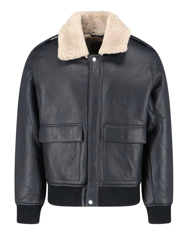 Calvin Klein Lederjacke - Schwarz Schwarz