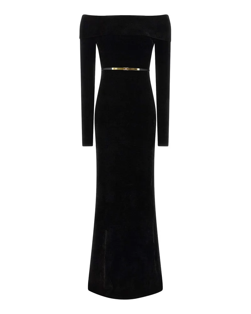 Elisabetta Franchi Knielanges Kleid - Schwarz Schwarz