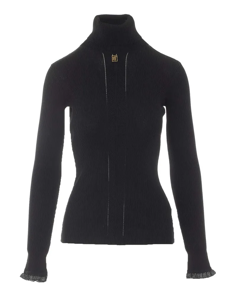 Elisabetta Franchi Rollkragenpullover - Schwarz Schwarz