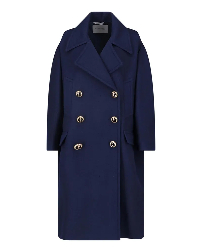 Balenciaga Kurzer Mantel - Blau Blau