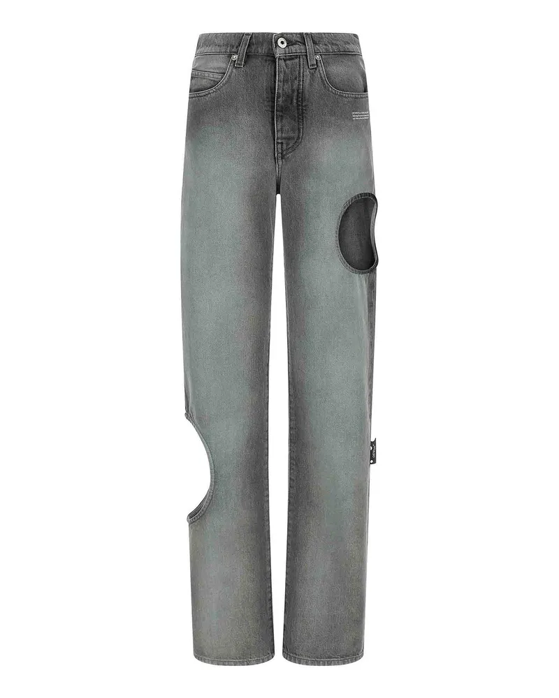 OFF-WHITE Straight Leg Jeans - Grau Grau