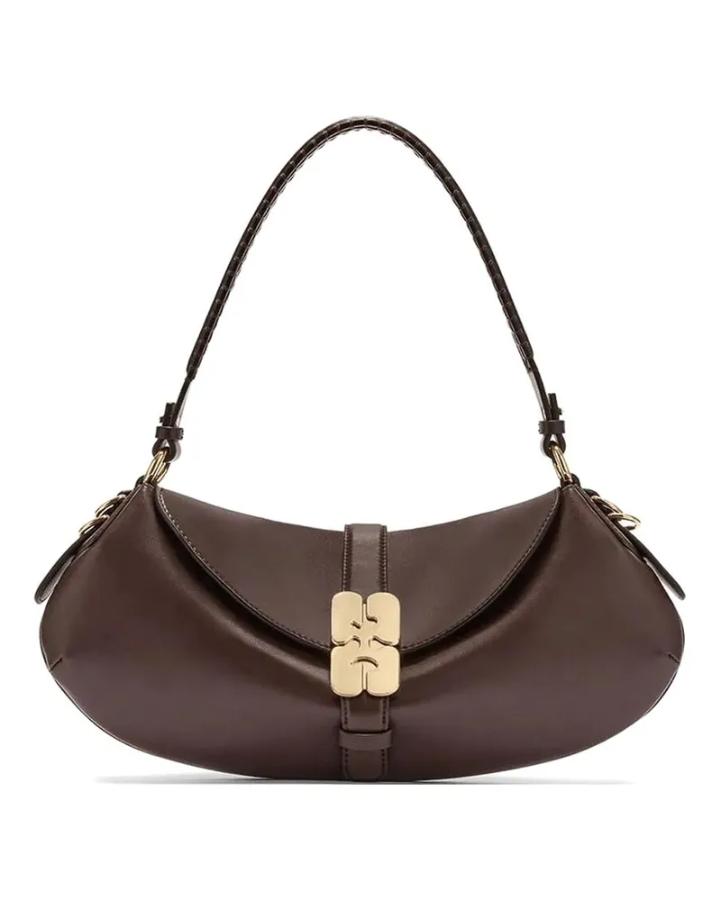 Ganni Schultertasche - Camel Camel