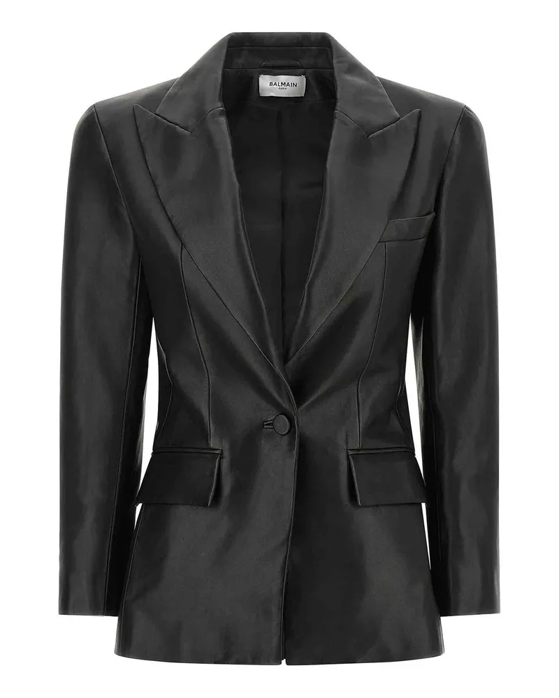 Balmain Lederjacke - Schwarz Schwarz