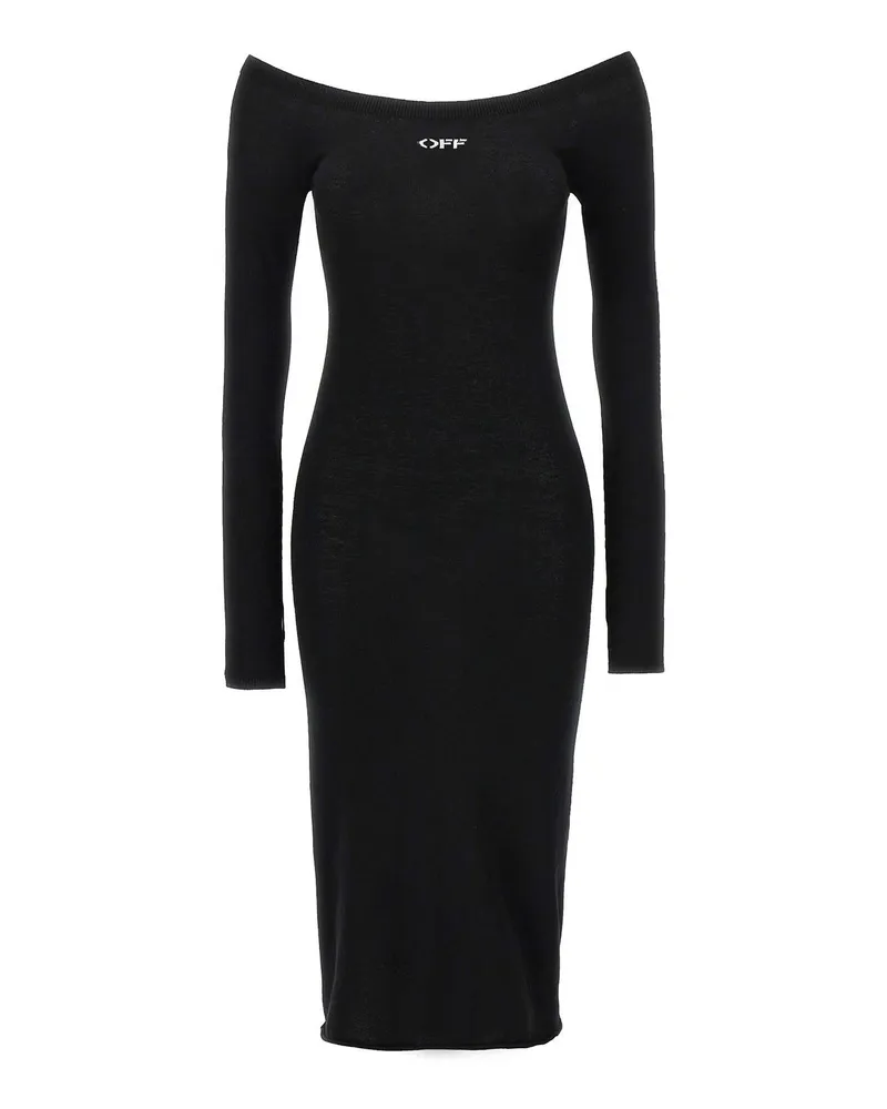 OFF-WHITE Knielanges Kleid Schwarz