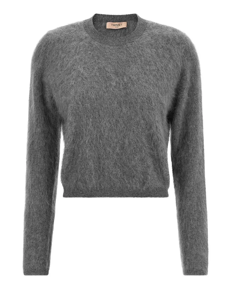 Twin-Set Rundhalspullover - Grau Grau