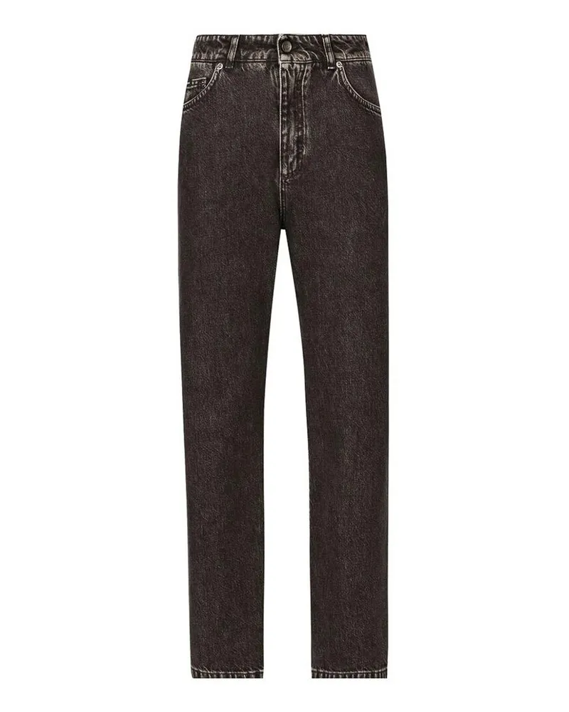 Dolce & Gabbana Straight Leg Jeans - Schwarz Schwarz