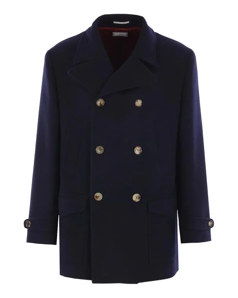 Brunello Cucinelli Kurzer Mantel - Blau Blau