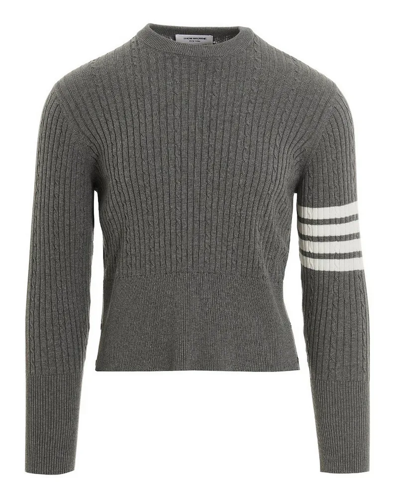 Thom Browne Rundhalspullover - Grau Grau