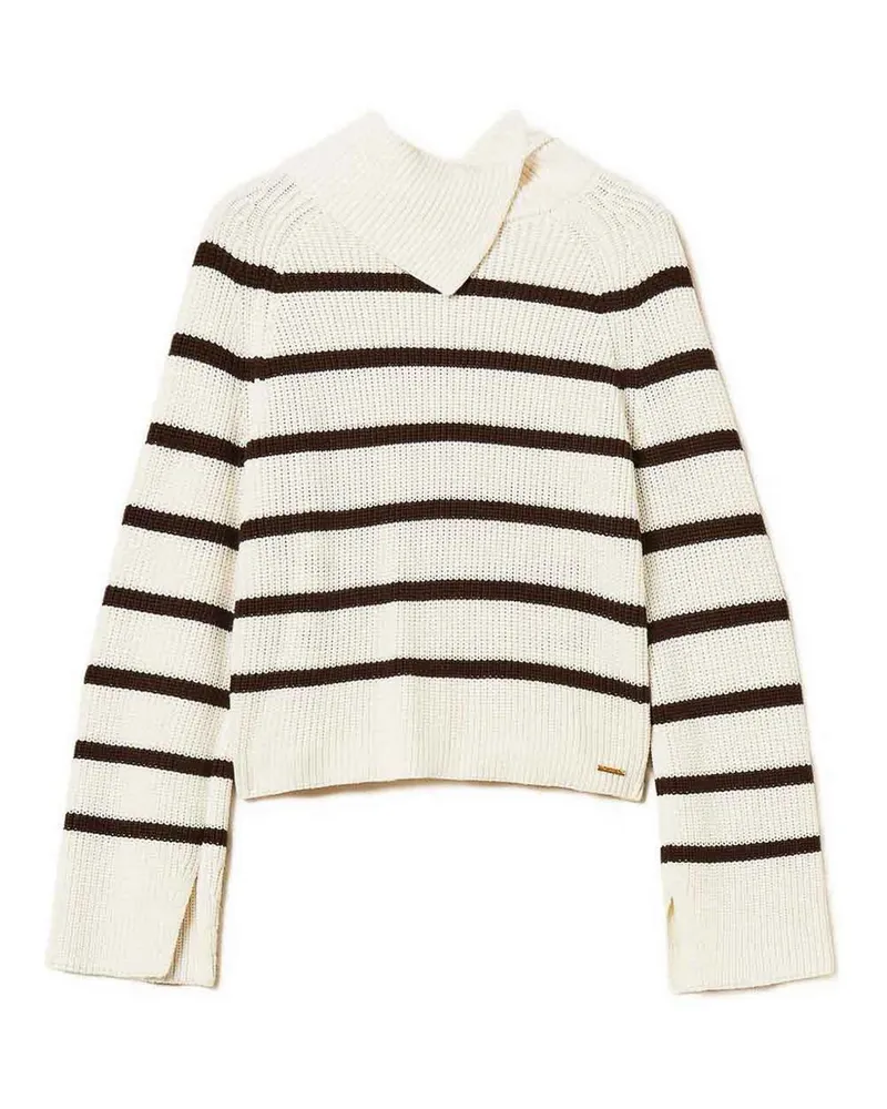 Twin-Set Rundhalspullover - Weiß Weiß