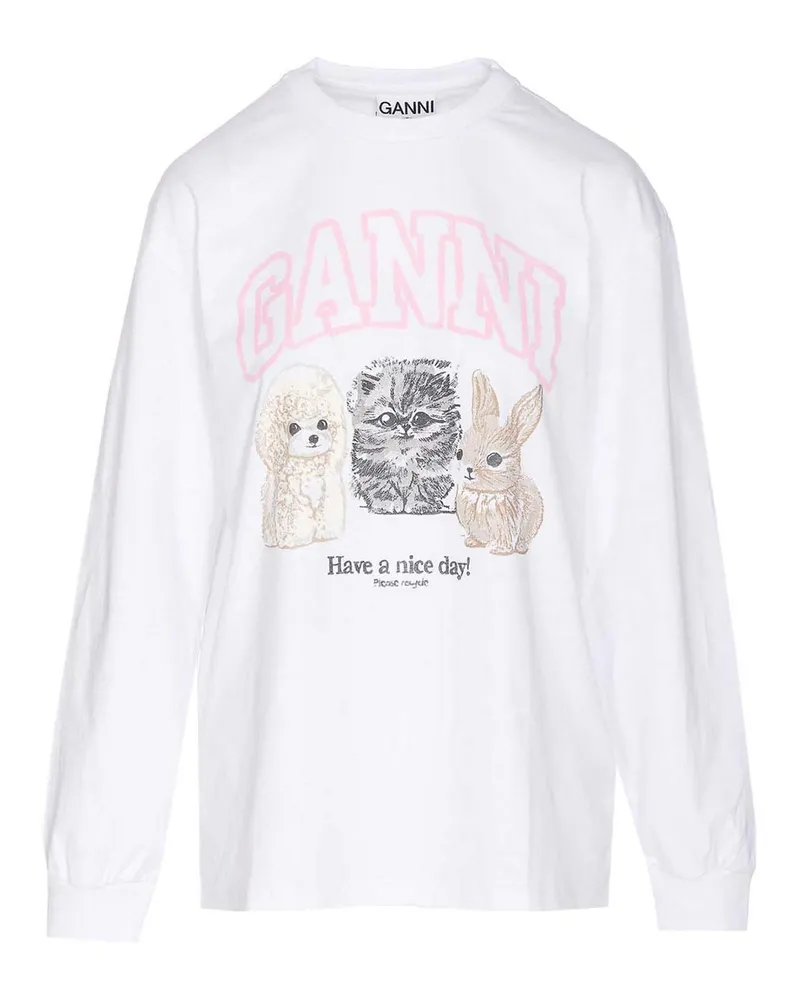 Ganni Top - Weiß Weiß