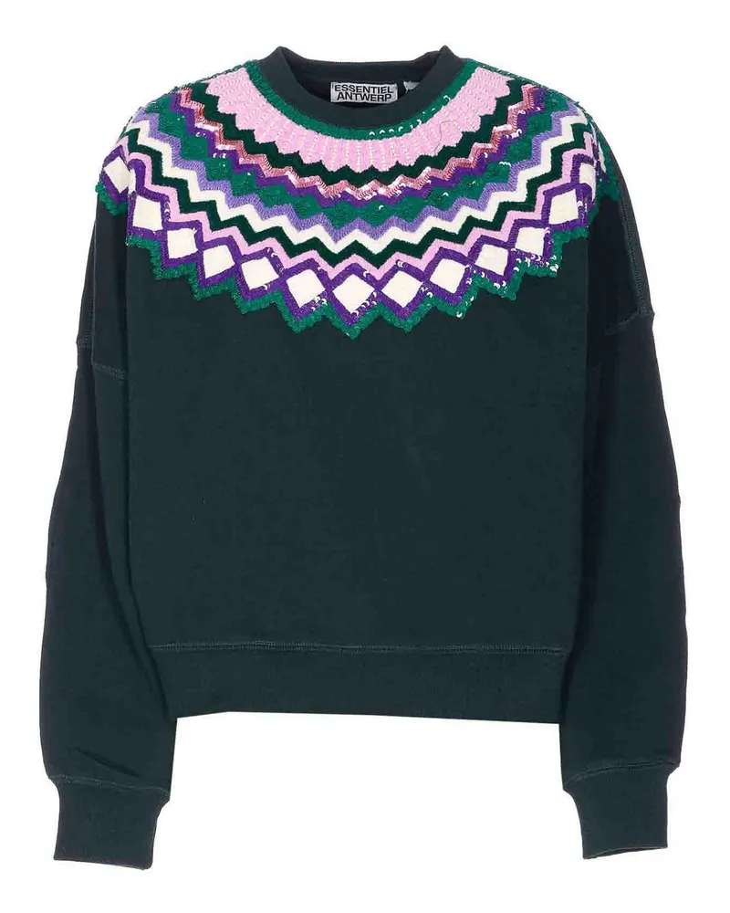 Essentiel Rundhalspullover - Grün Grün