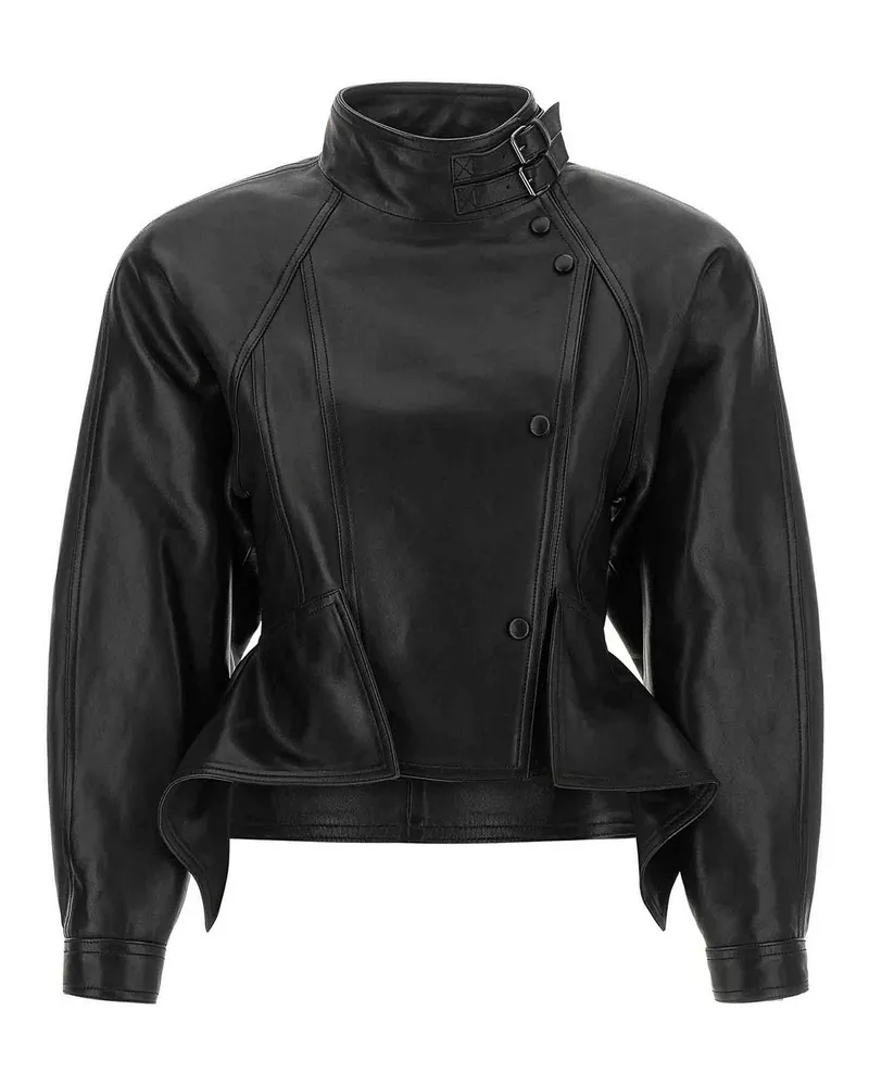 Balmain Lederjacke - Schwarz Schwarz