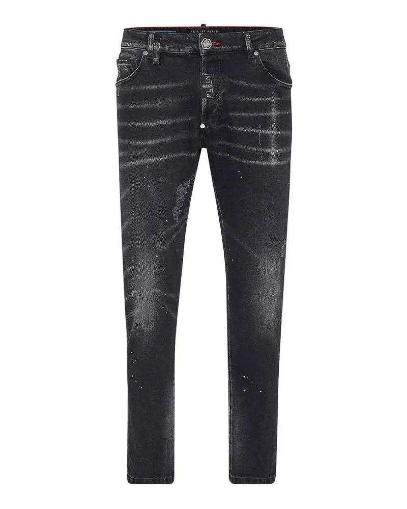 Philipp Plein Bootcut Jeans - Dunkles Jeansblau Schwarz