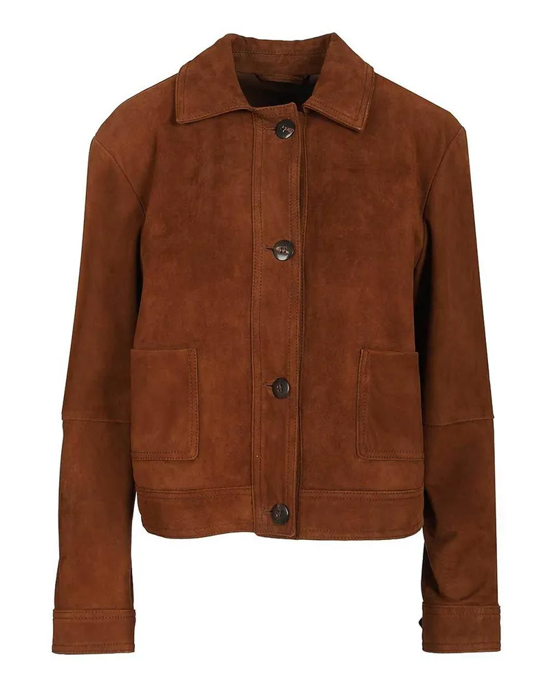 Max Mara Lederjacke - Braun Braun
