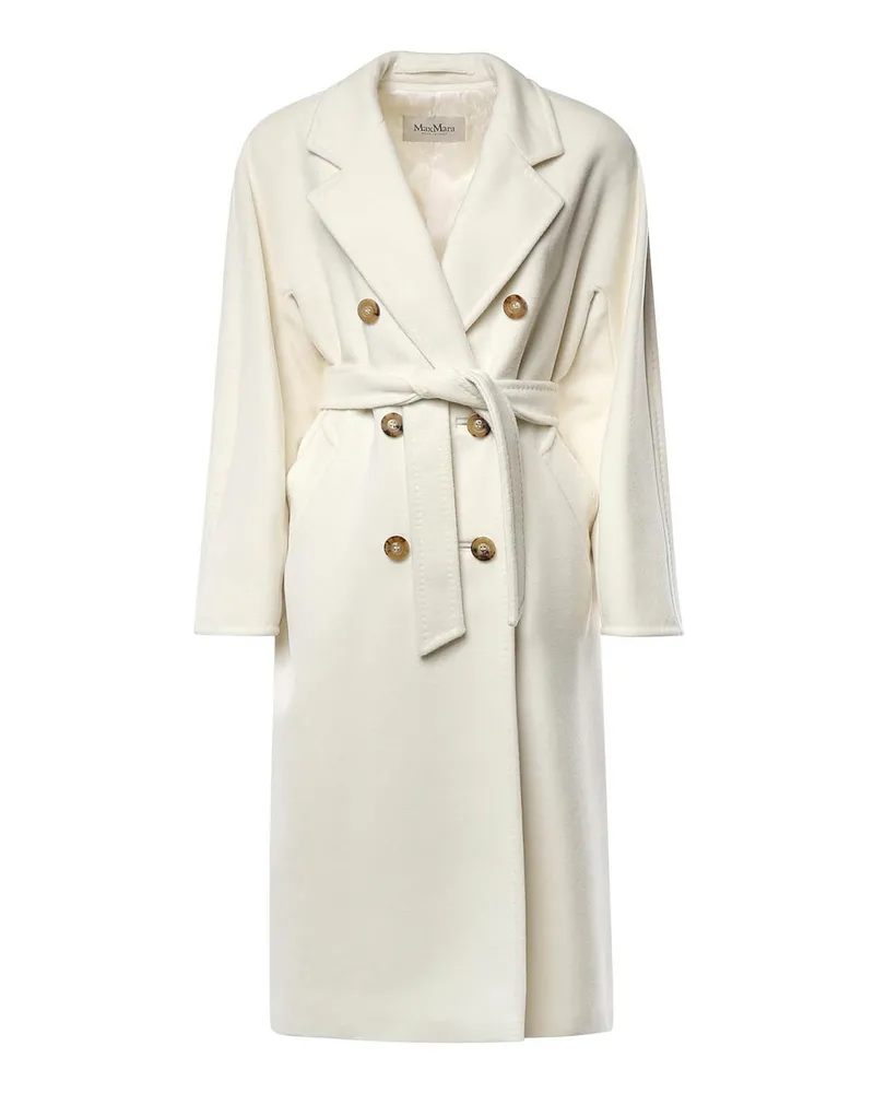 Max Mara Knielanger Mantel - Weiß Weiß