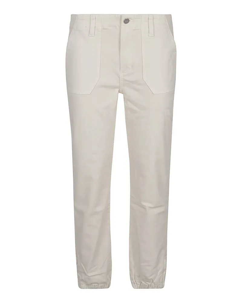 Paige Straight Leg Jeans - Beige Weiß