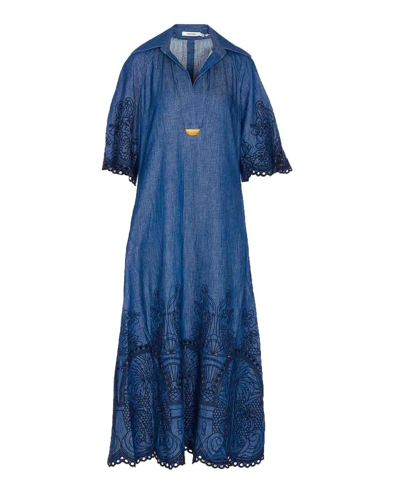 Zimmermann Knielanges Kleid - Blau Blau