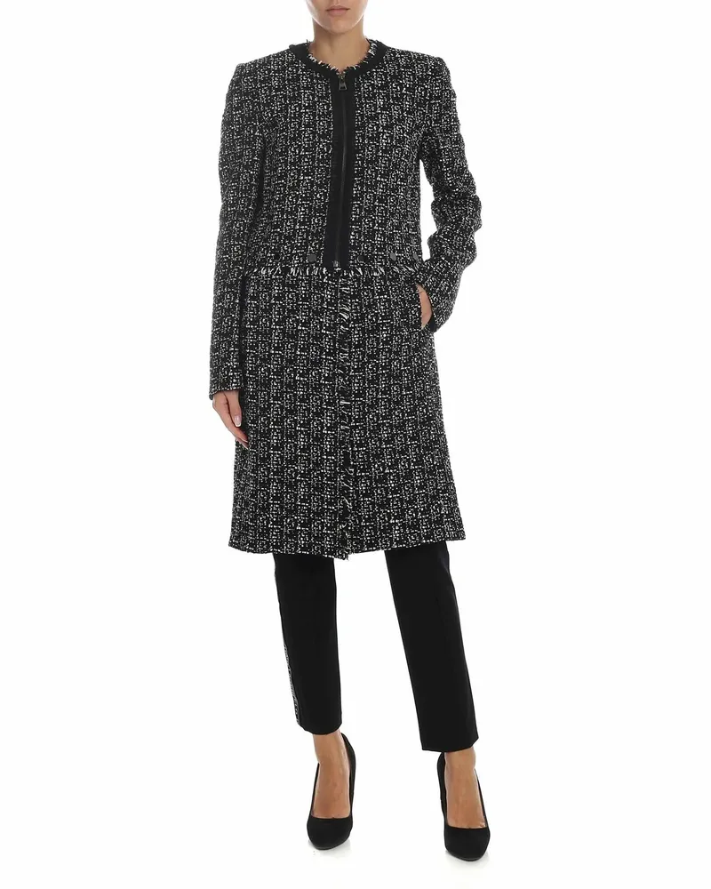 Karl Lagerfeld Knielanger Mantel - Schwarz Schwarz