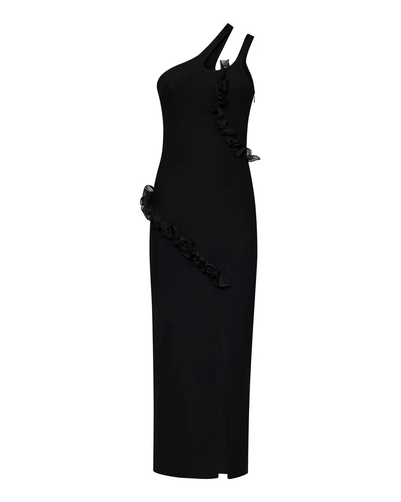 Nensi Dojaka Knielanges Kleid - Schwarz Schwarz