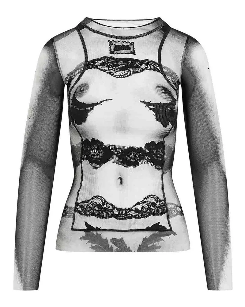 Jean Paul Gaultier Top - Schwarz Schwarz