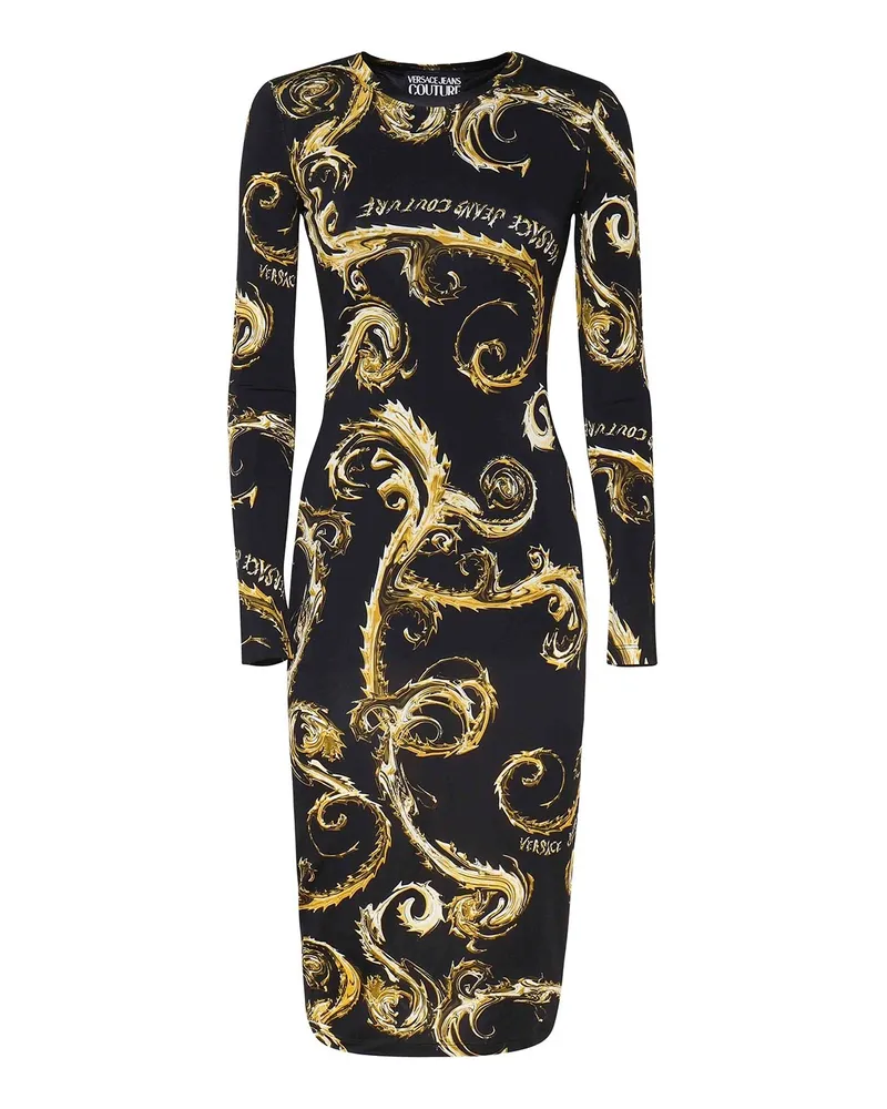 Versace Jeans Knielanges Kleid - Schwarz Schwarz