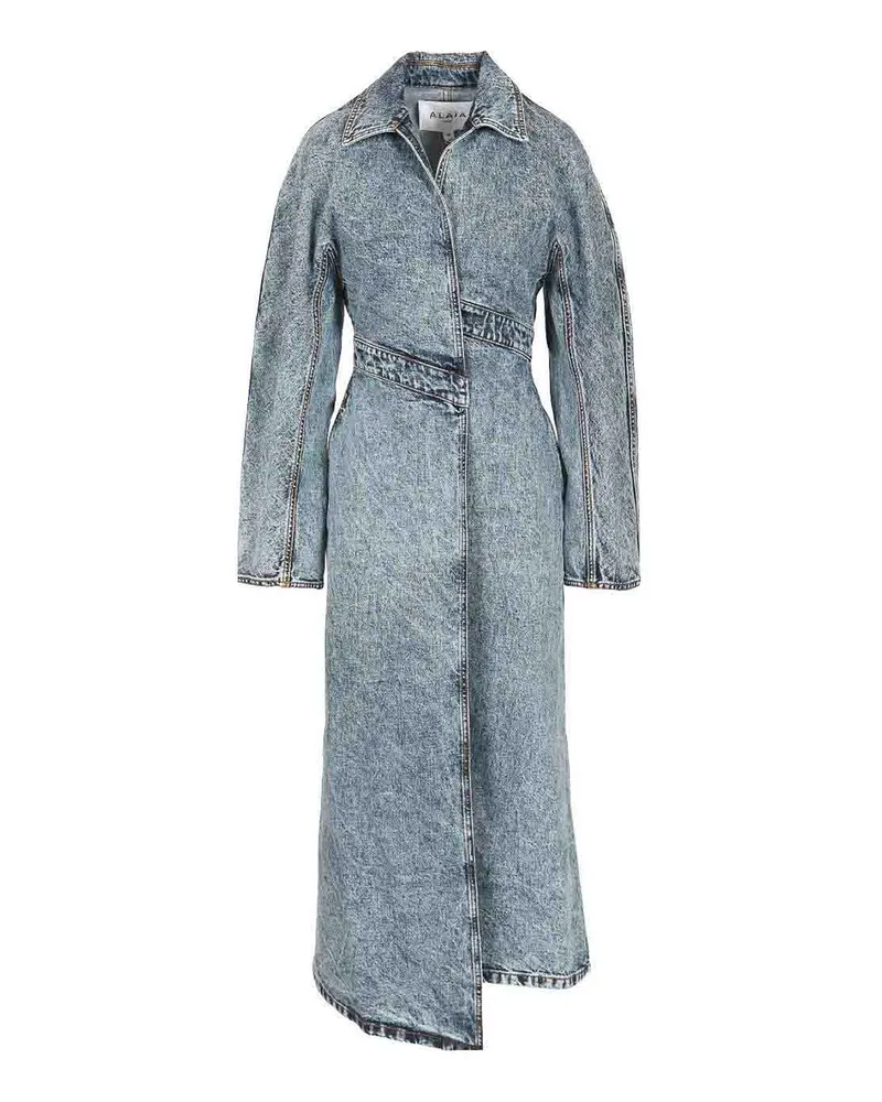 Alaïa Kurzer Mantel - Blau Blau
