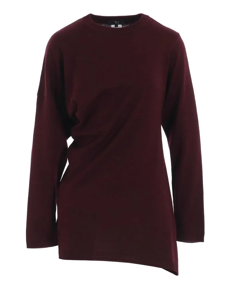 Yohji Yamamoto Rundhalspullover - Dunkelrot Dunkelrot