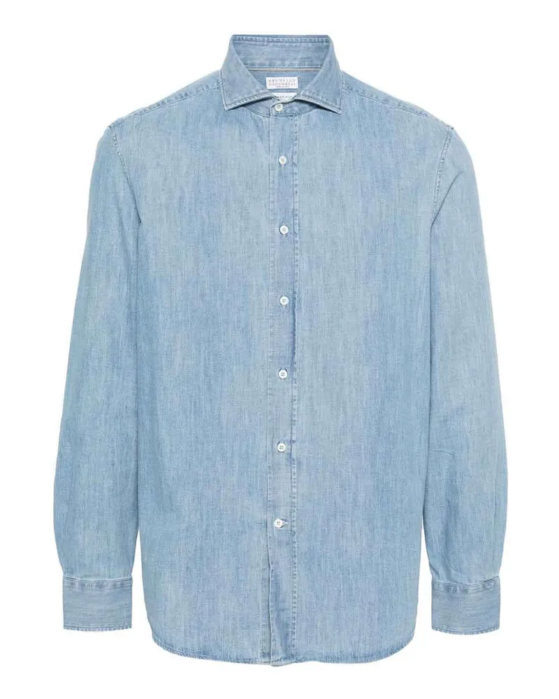 Brunello Cucinelli Hemd - Helles Jeansblau Helles
