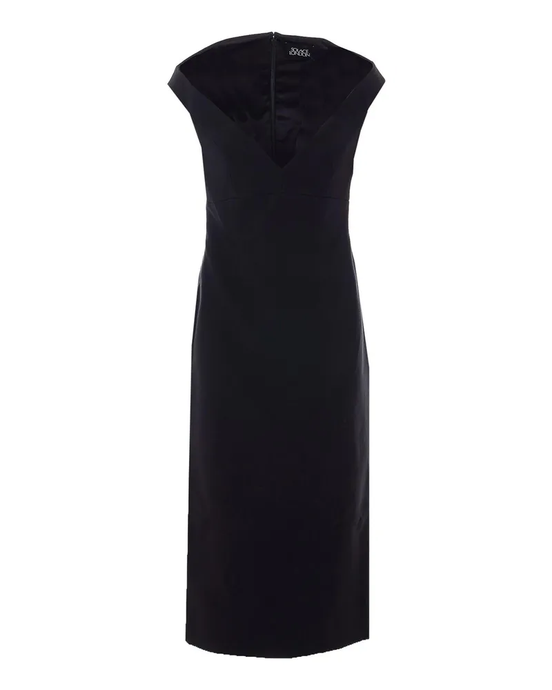 Solace London Knielanges Kleid - Schwarz Schwarz