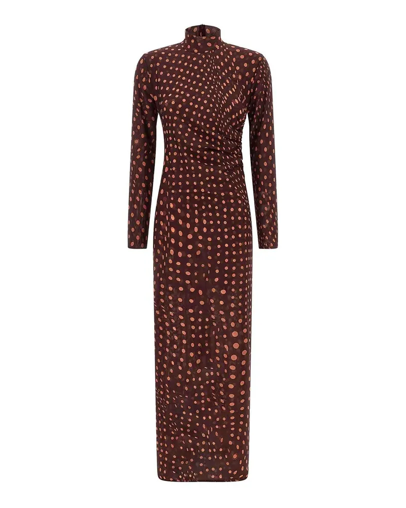 Stella McCartney Knielanges Kleid - Bordeaux Dunkelrot