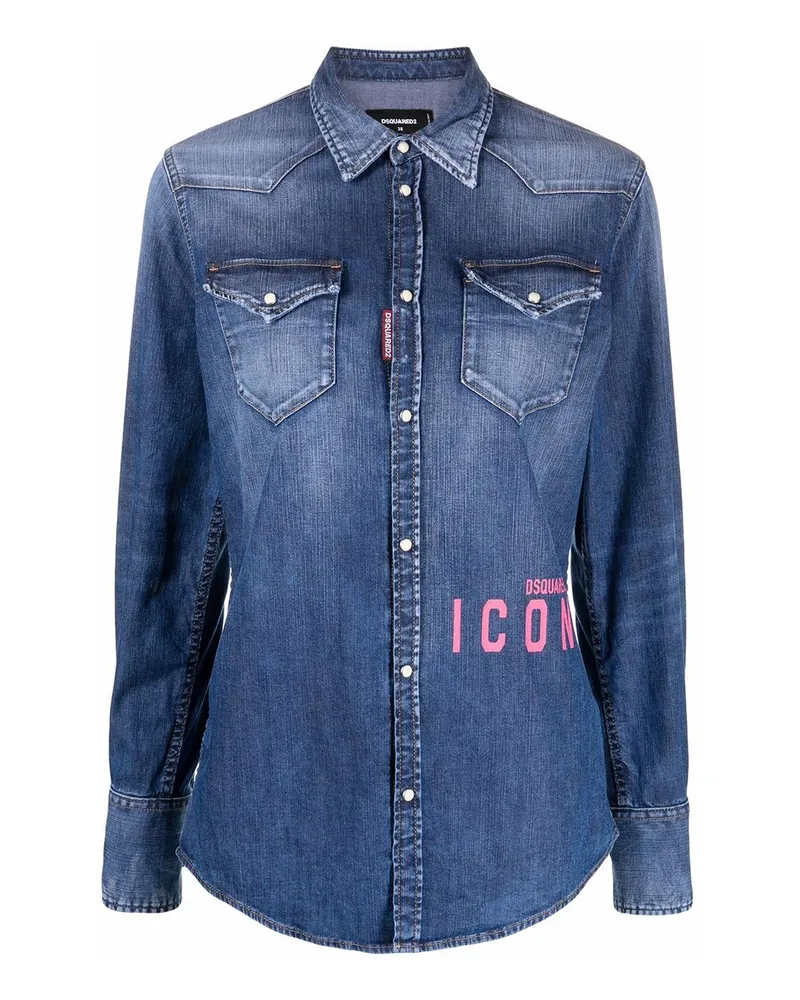 Dsquared2 Hemd - Helles Jeansblau Helles