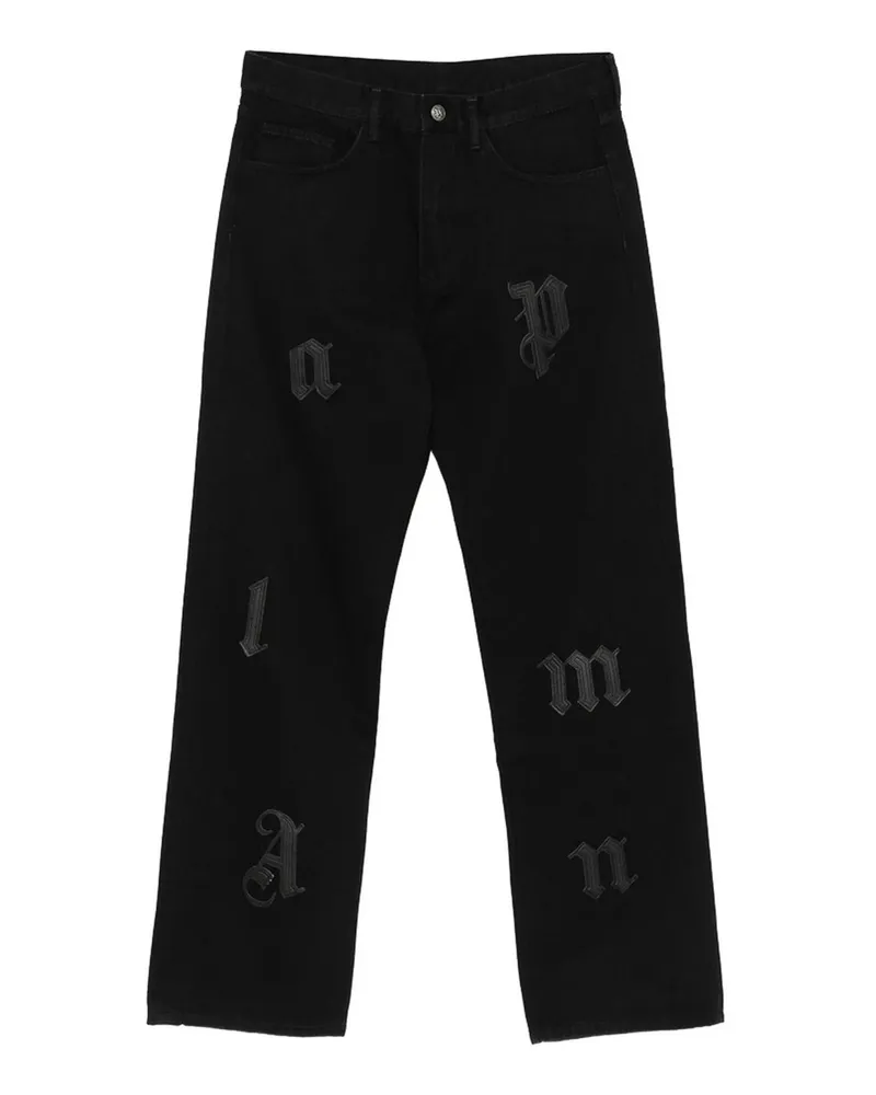 Palm Angels Straight Leg Jeans - Schwarz Schwarz