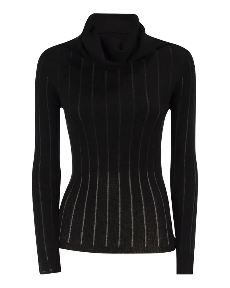 Max Mara Rundhalspullover - Schwarz Schwarz
