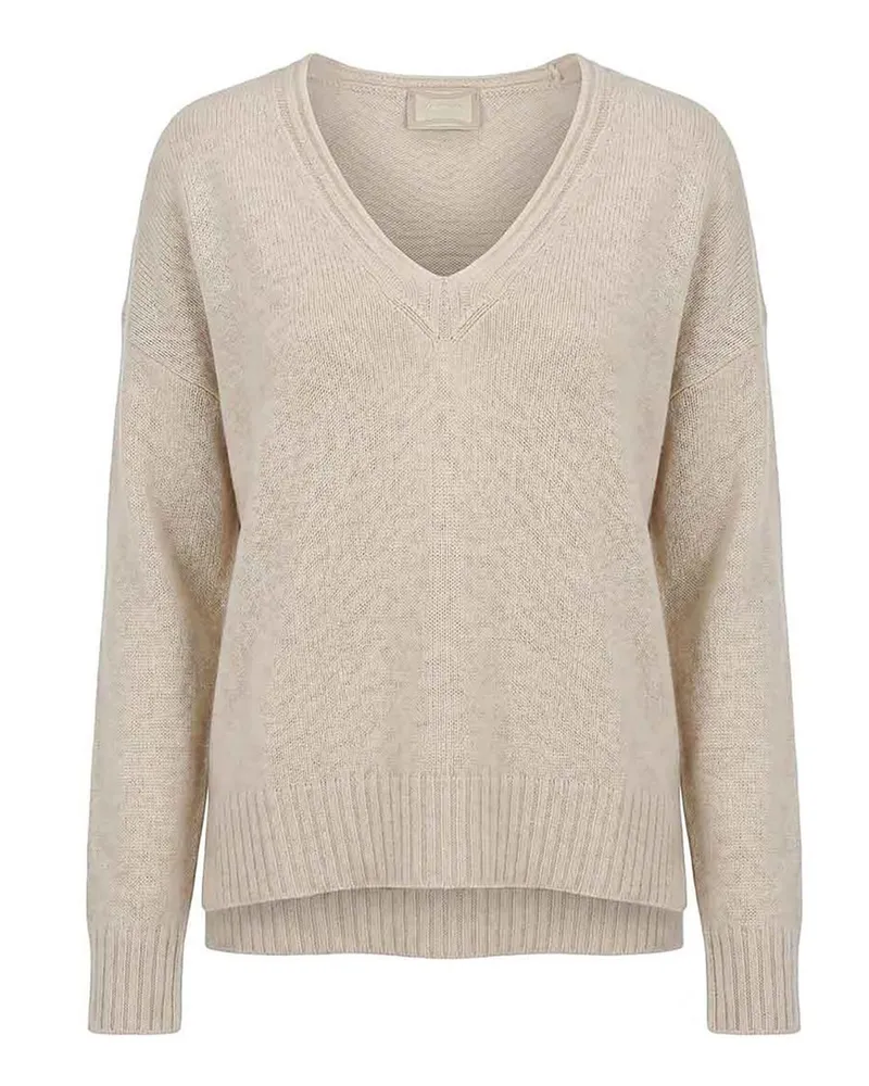 Drumohr  V-Pullover - Weiß Weiß