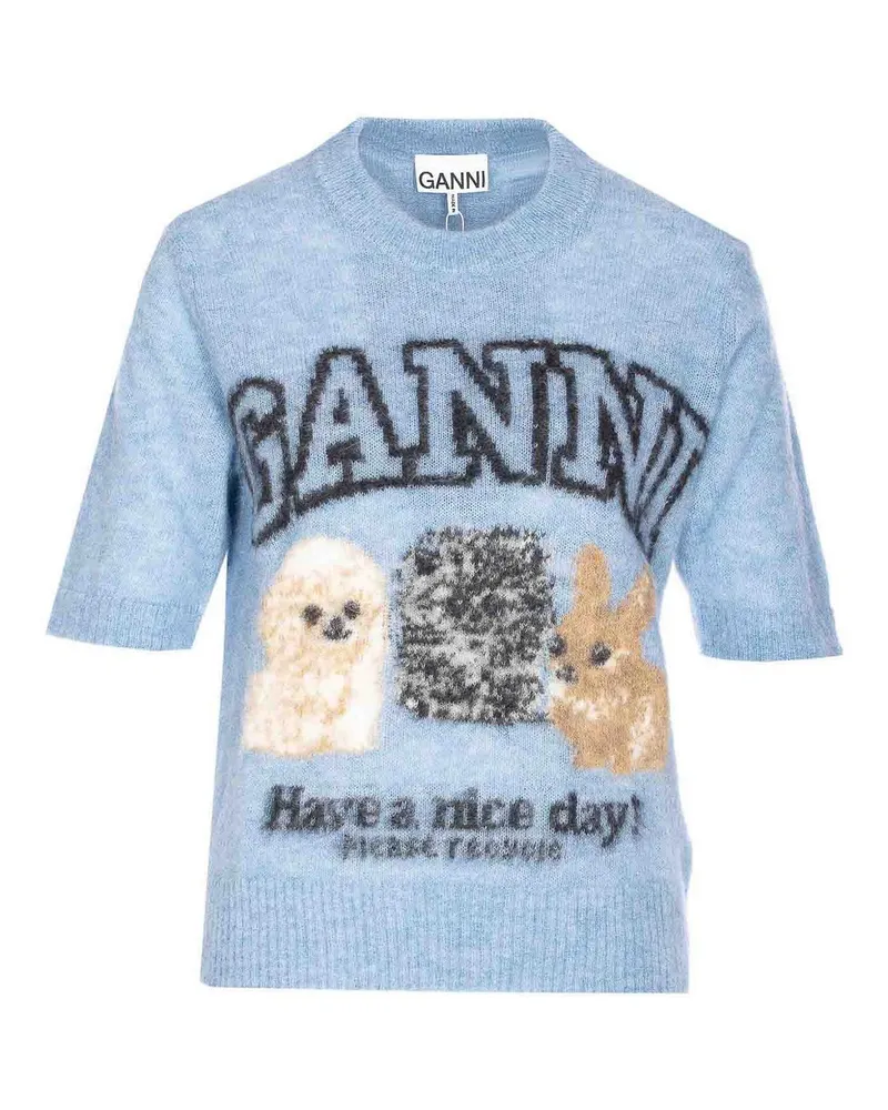 Ganni T-Shirt - Blau Blau