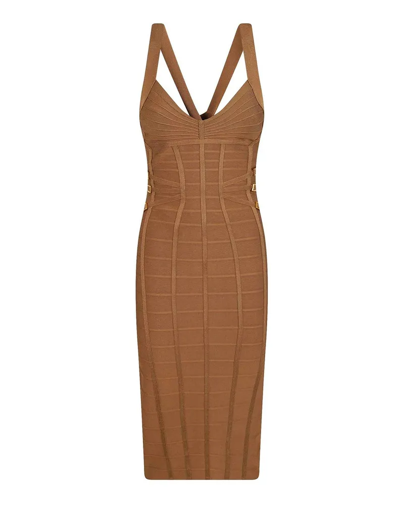 Elisabetta Franchi Knielanges Kleid - Beige Beige