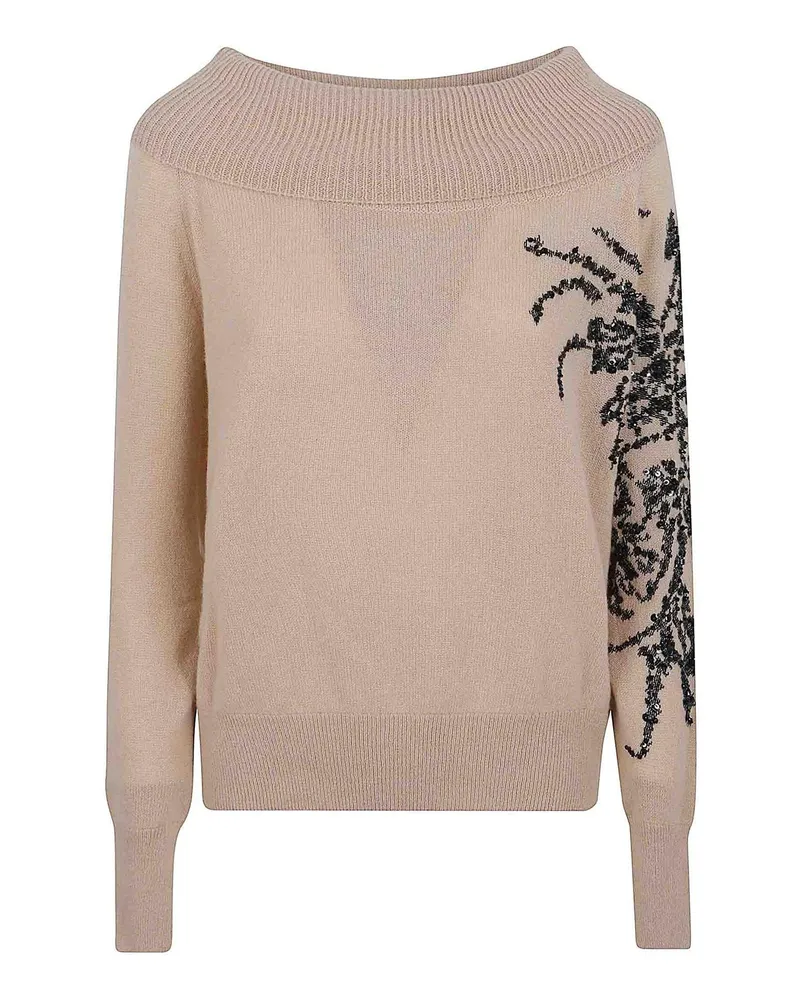 Ermanno Scervino Rundhalspullover - Schwarz Beige