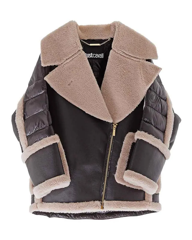 Just Cavalli Ledermantel - Schwarz Schwarz
