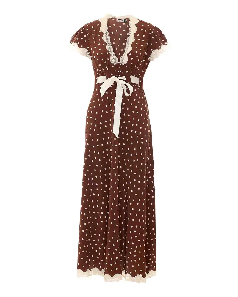 RIXO Kurzes Kleid - Braun Braun