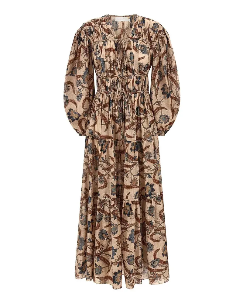 Zimmermann Knielanges Kleid - Bunt Bunt