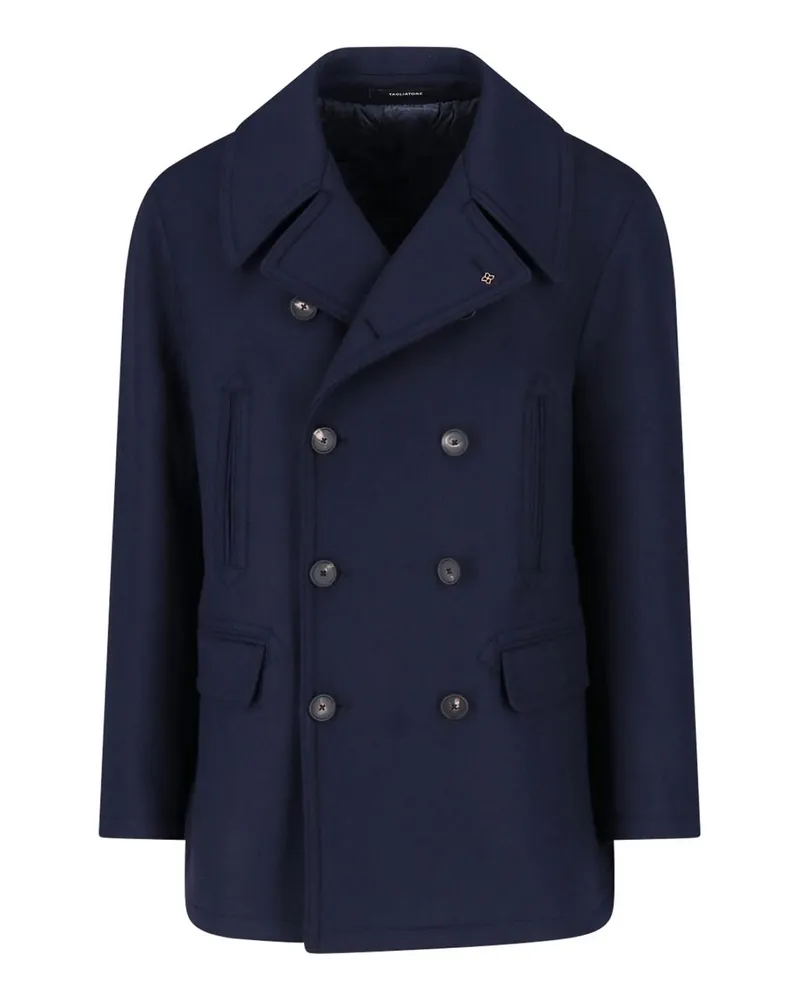 Tagliatore Knielanger Mantel - Blau Blau
