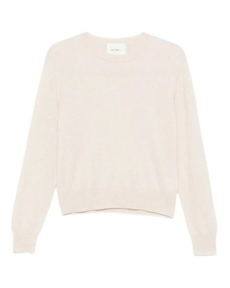 Lisa Yang Rundhalspullover - Hellbeige Hellbeige
