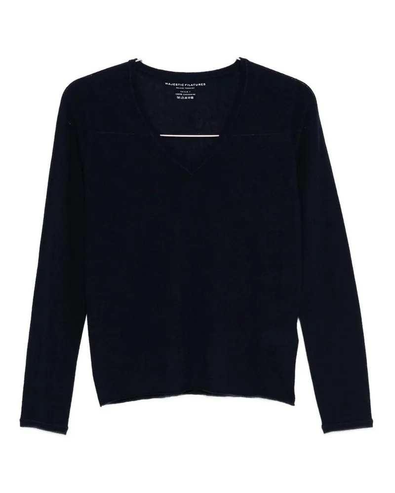 Majestic Rundhalspullover - Blau Blau