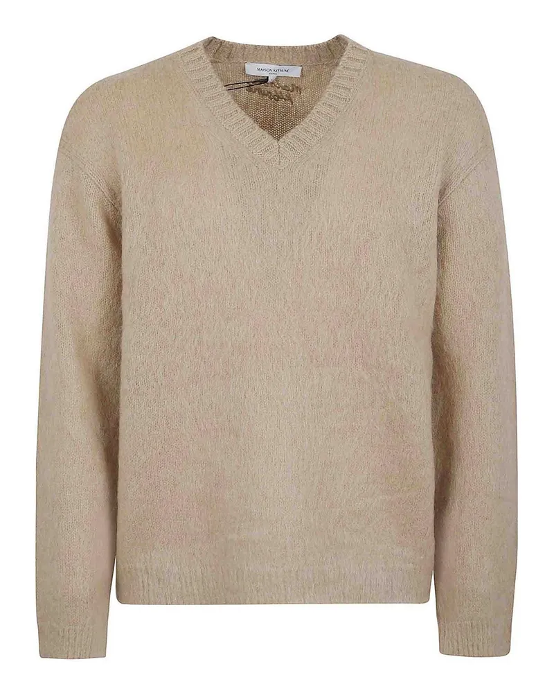 Kitsuné Rundhalspullover - Beige Beige